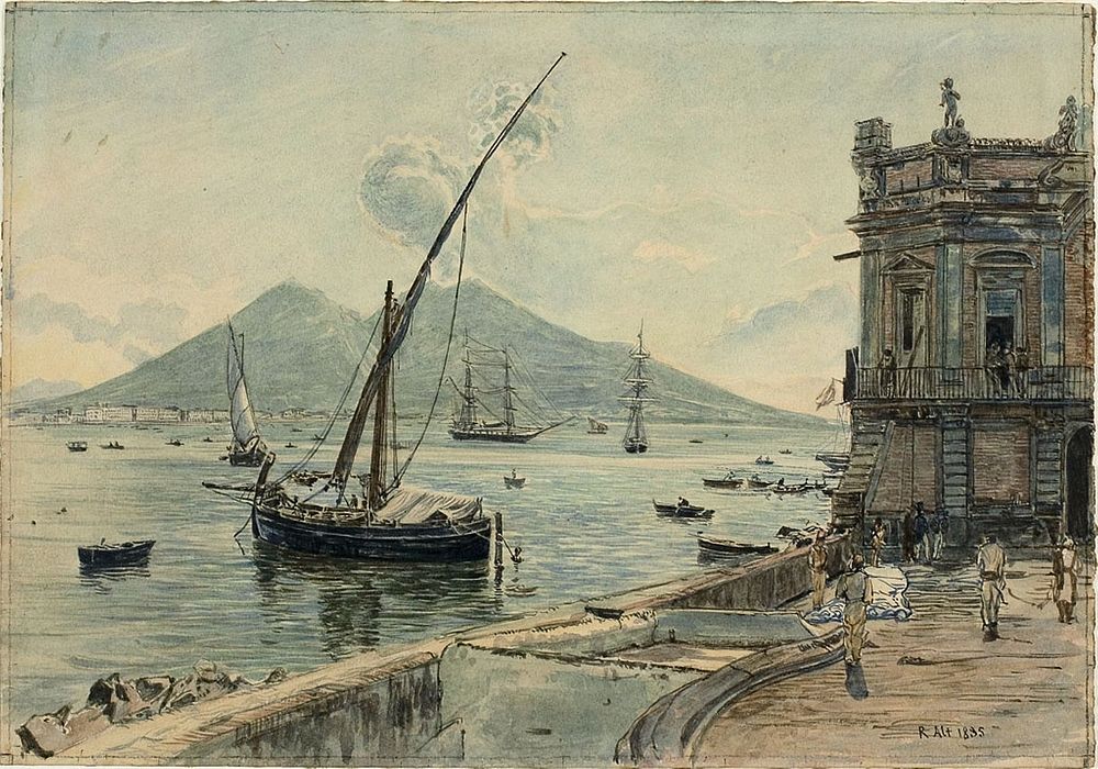 Naples with Mt. Vesuvius by Rudolf von Alt