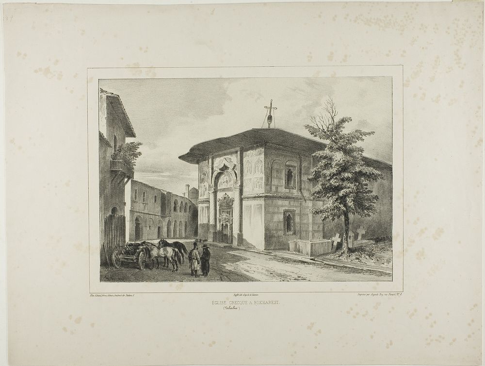 Greek Church, Bucharest, Wallachia, July 15, 1837 by Denis Auguste Marie Raffet