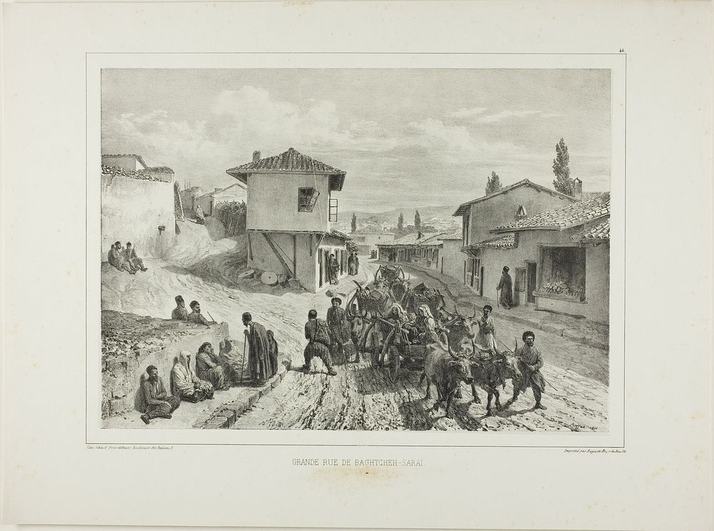 The Main Street of Baghtcheh-Saraï, Crimea, August 19, 1837 by Denis Auguste Marie Raffet