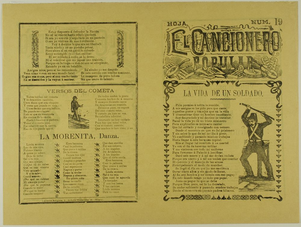 El cancionero popular, hoja num. 19 (The Popular Songbook, Sheet No. 19) by Manuel Manilla