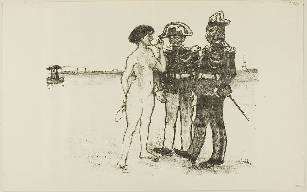 Truth and the Two Soldiers by Théophile-Alexandre Pierre Steinlen