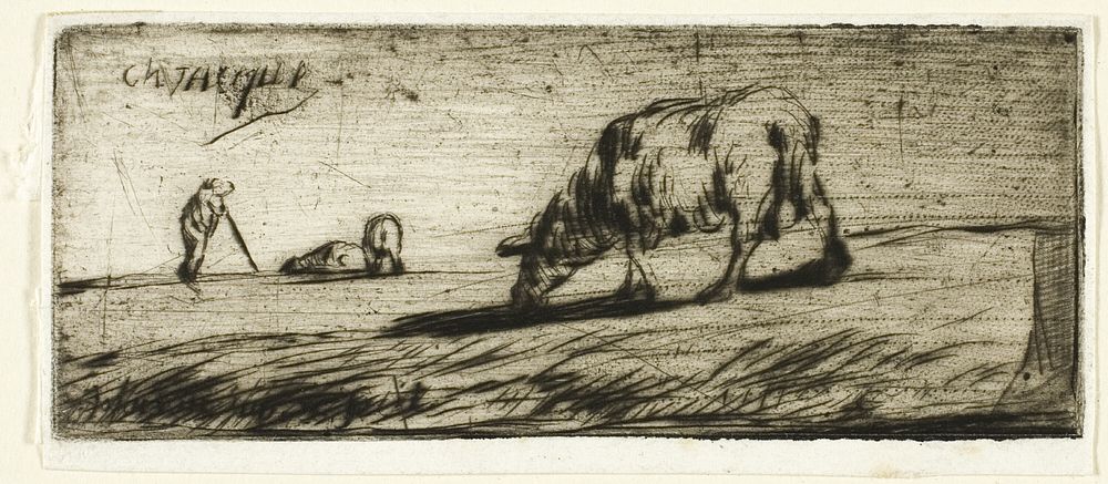 A Sheep Grazing by Jean François Millet