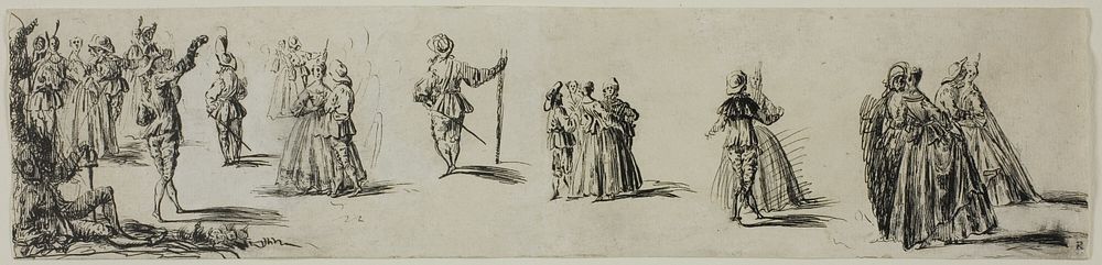 Sketches of Ladies and Gentlemen, Dancers by Imitator of Jean Antoine Watteau