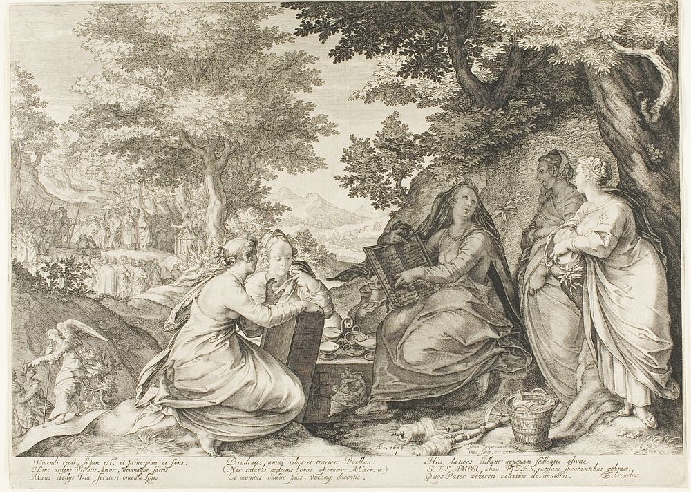 Plate One, from Five Wise and Five Foolish Virgins by Jan Saenredam