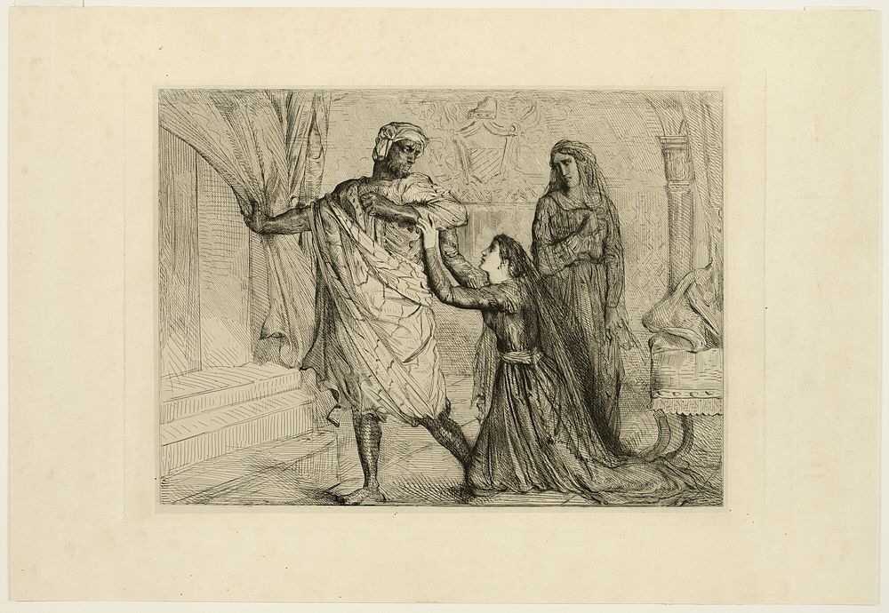 Away!, plate seven from Othello by Théodore Chassériau