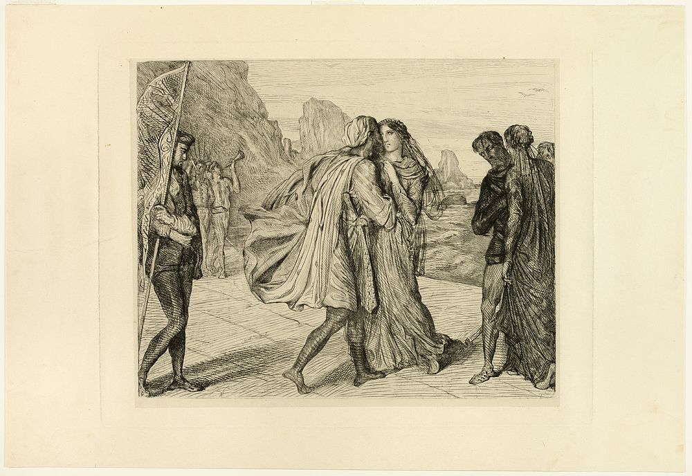 O My Fair Warrior!, plate five from Othello by Théodore Chassériau