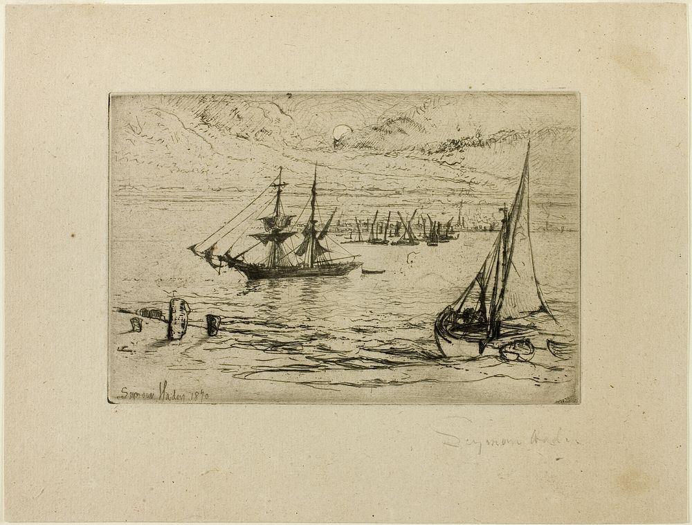 A Brig at Anchor by Francis Seymour Haden