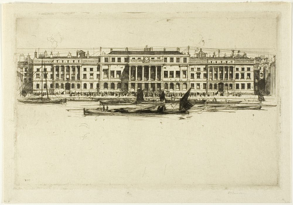 Custom House, plate one from the London Set by David Young Cameron
