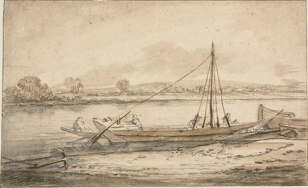 River Scene by Abraham de Verwer