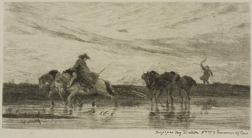 The Dray Horses by Charles François Daubigny
