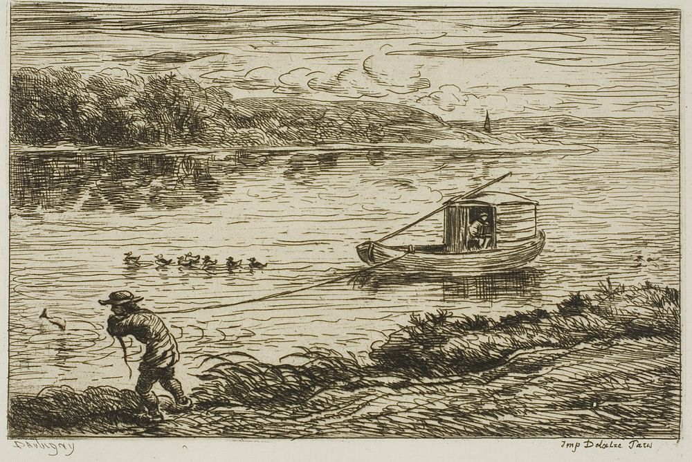 Ship's Boy Pulling on the Line (Hauling on the Rope) by Charles François Daubigny