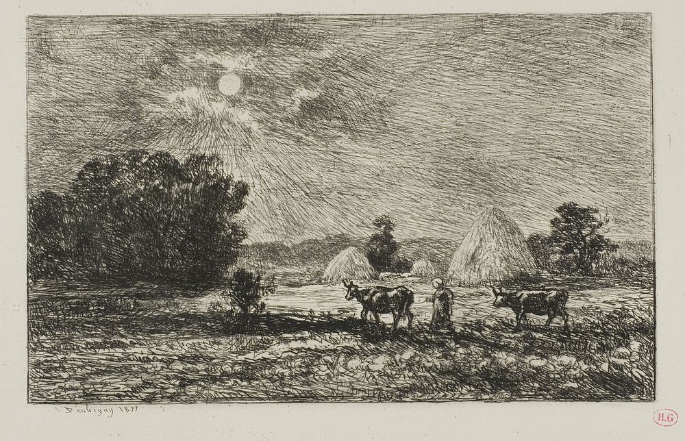 Moonlight in Valmondois by Charles François Daubigny