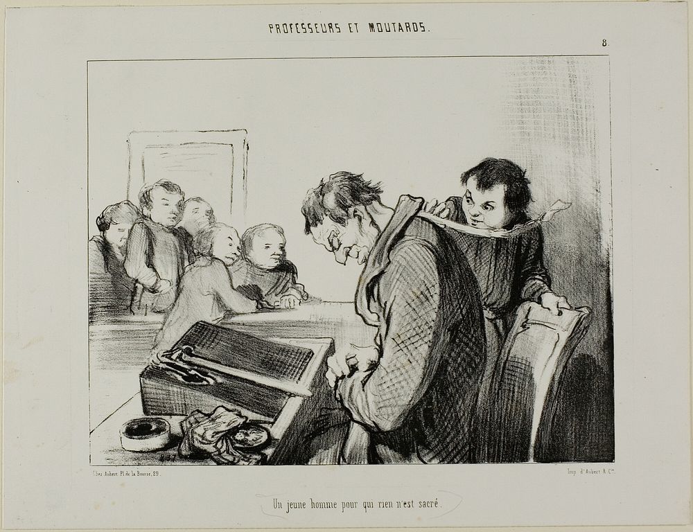 A Young Man to Whom Nothing is Sacred, plate 8 from Professeurs Et Moutards by Honoré-Victorin Daumier
