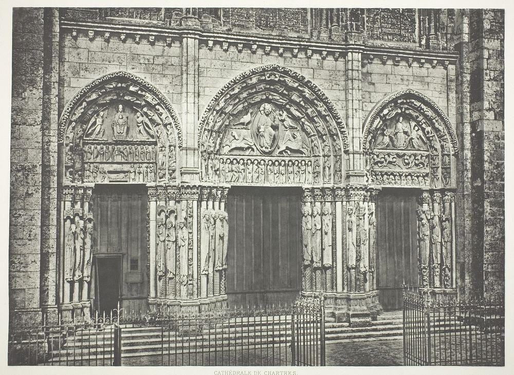 Main Portal, Chartres Cathedral by Edouard Denis Baldus