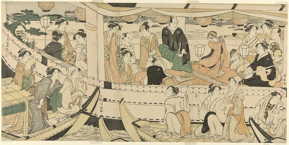 An Actors' Boating Party on the Sumida River by Torii Kiyonaga