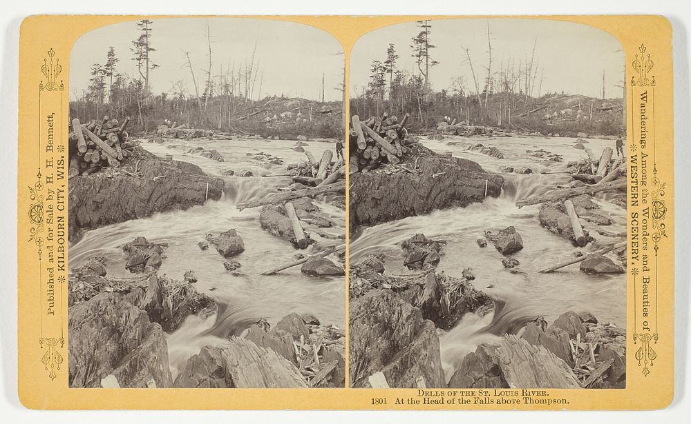 At the Head of the Falls above Thompson, No. 1801 from the series "Dells of the St. Louis River" by Henry Hamilton Bennett