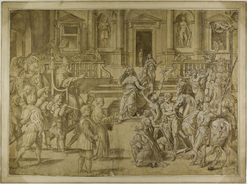 Pope Sylvester Blessing the Emperor Constantine by Giulio Romano