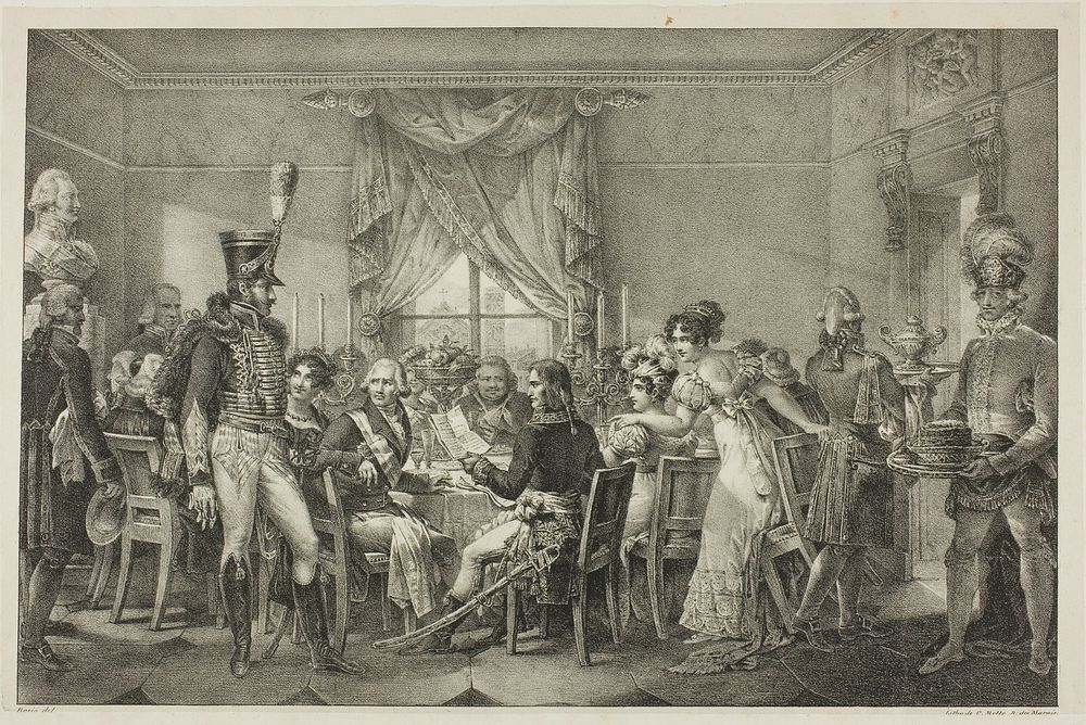 Napoleon at the Palace of the Grand Duke in Florence, plate thirteen from The Political and Military Life of Napoleon by…