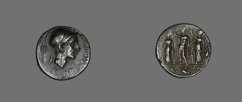 Denarius (Coin) Depicting Scipio Africanus by Ancient Roman