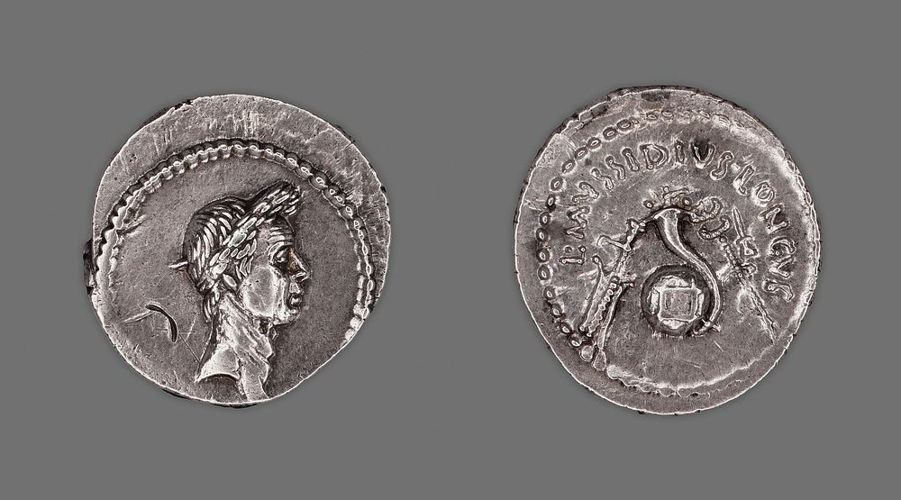 Denarius (Coin) Portraying Julius Caesar by Ancient Roman