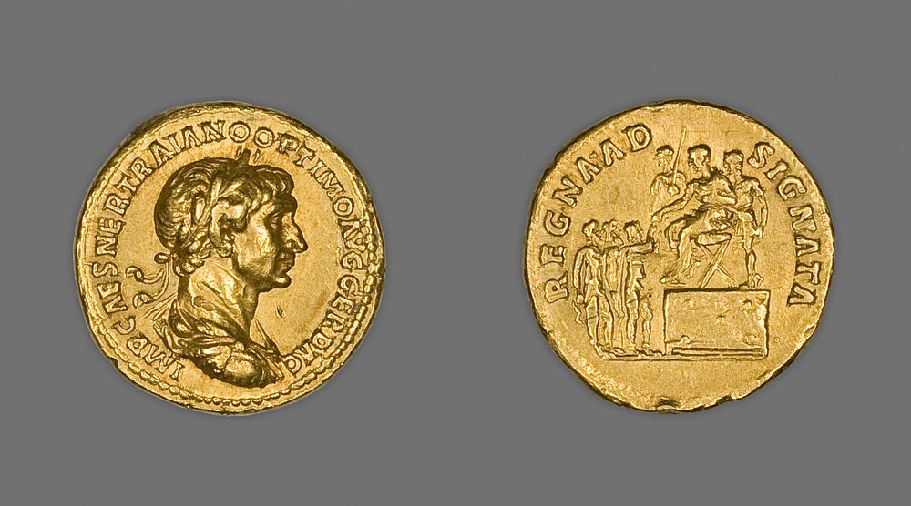 Aureus (Coin) Portraying Emperor Trajan by Ancient Roman