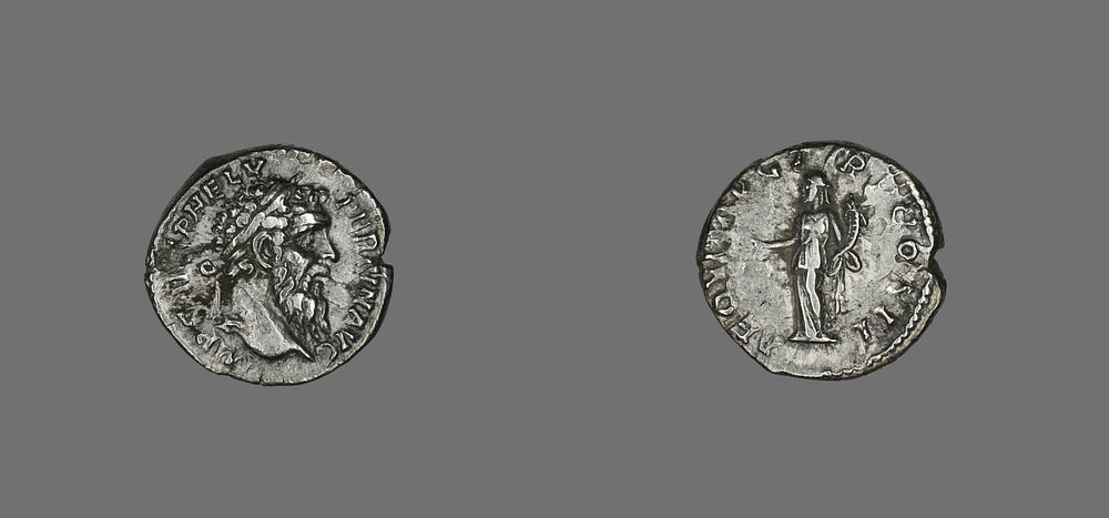 Denarius (Coin) Portraying Emperor Pertinax by Ancient Roman