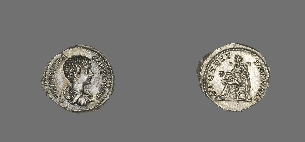 Denarius (Coin) Portraying Emperor Geta by Ancient Roman