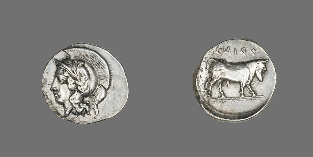 Didrachm (Coin) Depicting the Goddess Athena by Ancient Greek