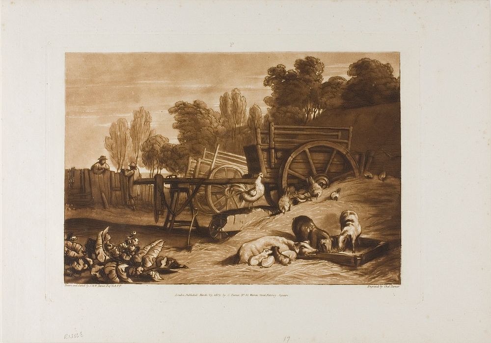 The Farm Yard with the Cock, plate 17 from Liber Studiorum by Joseph Mallord William Turner