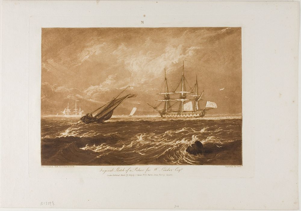 The Leader Sea Piece, plate 20 from Liber Studiorum by Joseph Mallord William Turner