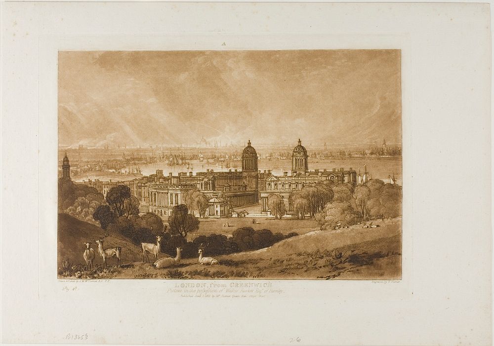 London from Greenwich, plate 26 from Liber Studiorum by Joseph Mallord William Turner