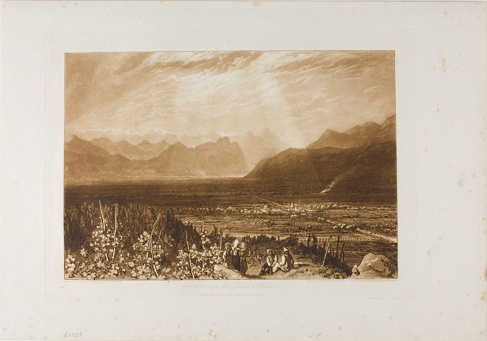 Chain of Alps from Grenoble to Chamberi, plate 40 from Liber Studiorum by Joseph Mallord William Turner