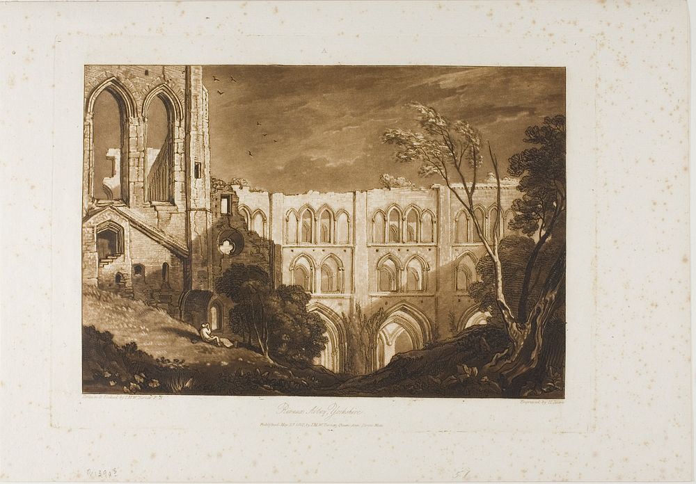 Rivaux Abbey, plate 51 from Liber Studiorum by Joseph Mallord William Turner