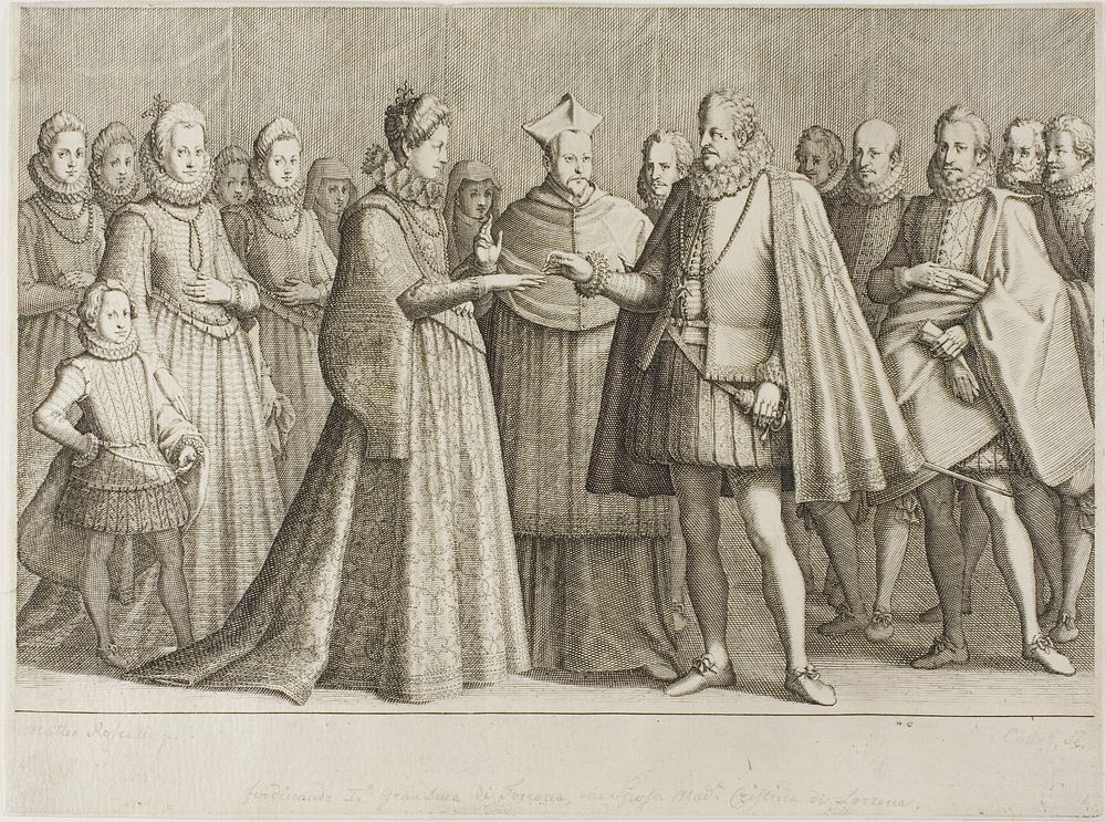 The Marriage of Ferdinand de' Medici and the Duchess Christine de Lorraine, plate 1 from The Life of Ferdinand de Medici by…
