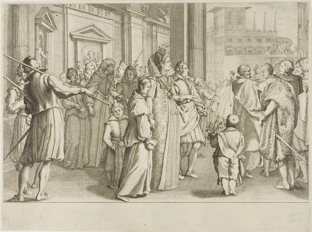 The Grand Duchess Christine of Lorraine Escorts to the Church Youths Whom She is Taking Under Her Protection by Jacques…