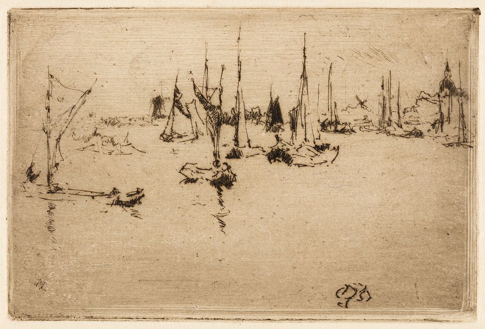 Barges, Dordrecht by James McNeill Whistler