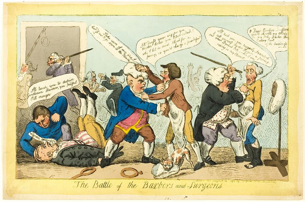 Battle of Barbers and Surgeons by Isaac Cruikshank