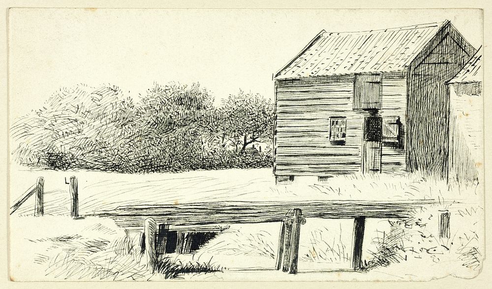 Barn and Bridge by Henry Stacy Marks