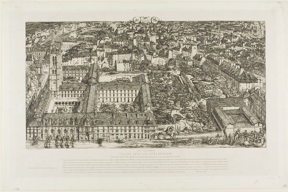 Collège Henry IV (or Lycée Napoléon), Paris by Charles Meryon