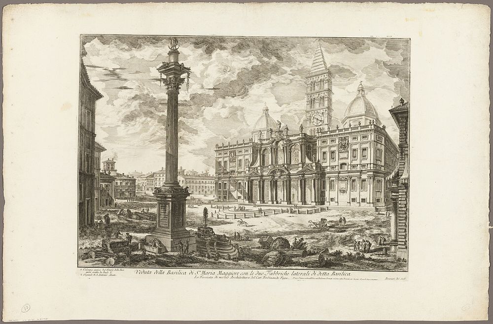 View of the Basilica of S. Maria Maggiore with its two flanking wings, from Views of Rome by Giovanni Battista Piranesi