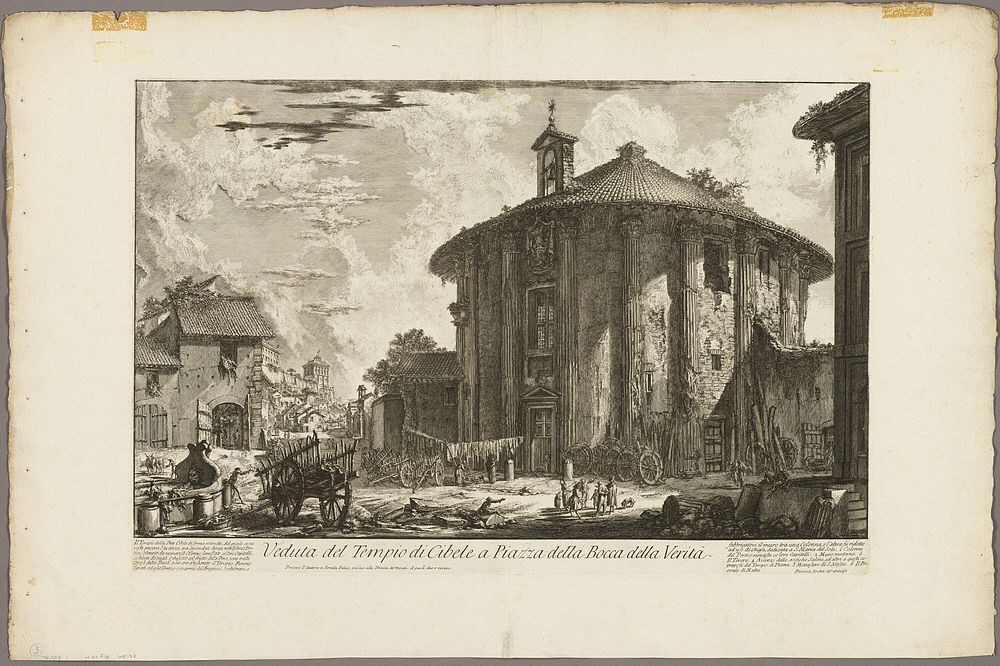 View of the Temple of Cybele in the Piazza of the Bocca della Verità, from Views of Rome by Giovanni Battista Piranesi