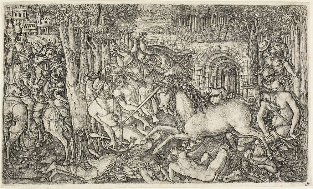 A King Pursued by the Unicorn by Jean Duvet