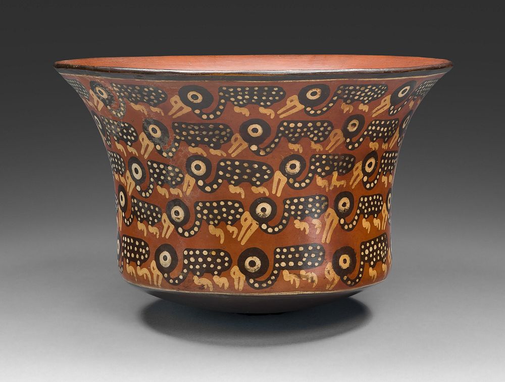 Bowl Depicting Rows of Spotted Birds by Nazca