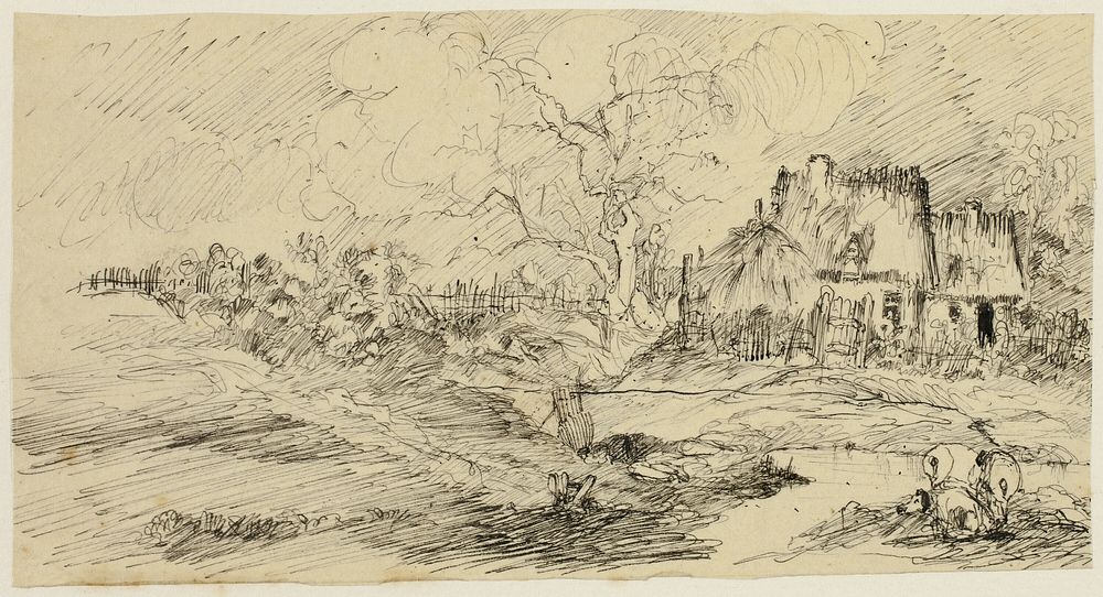 Country Landscape by Rodolphe Bresdin