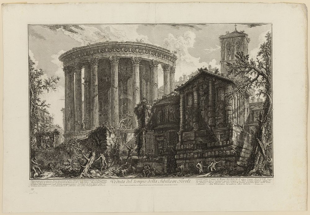 View of the Temple of the Sibyl at Tivoli, from Views of Rome by Giovanni Battista Piranesi