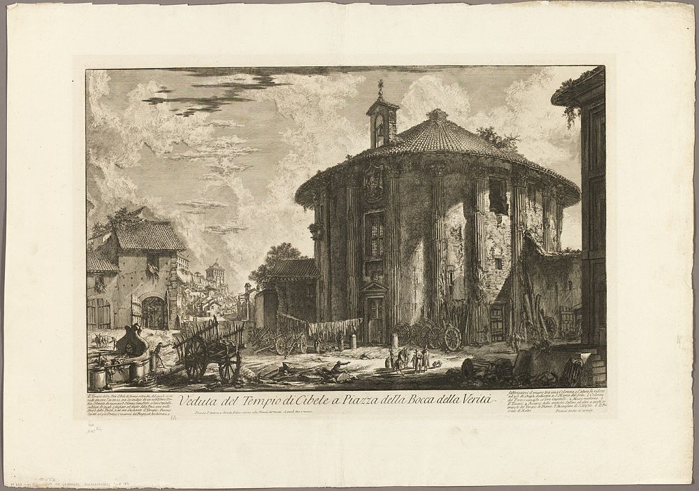 View of the Temple of Cybele in the Piazza of the Bocca della Verità, from Views of Rome by Giovanni Battista Piranesi