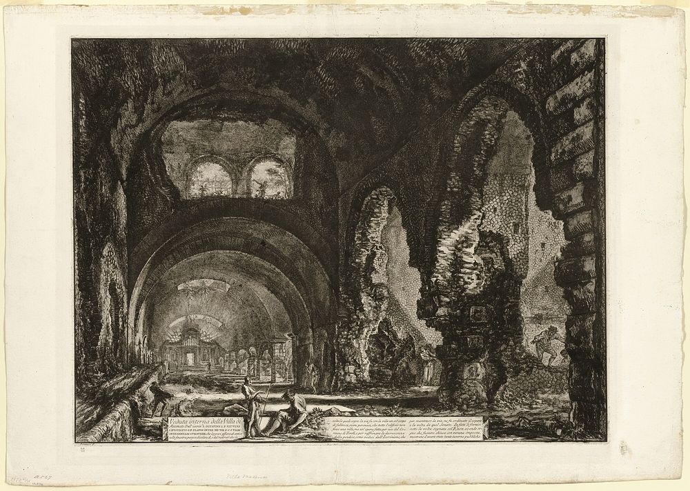 Interior view of the villa of Maecenas, from Views of Rome by Giovanni Battista Piranesi