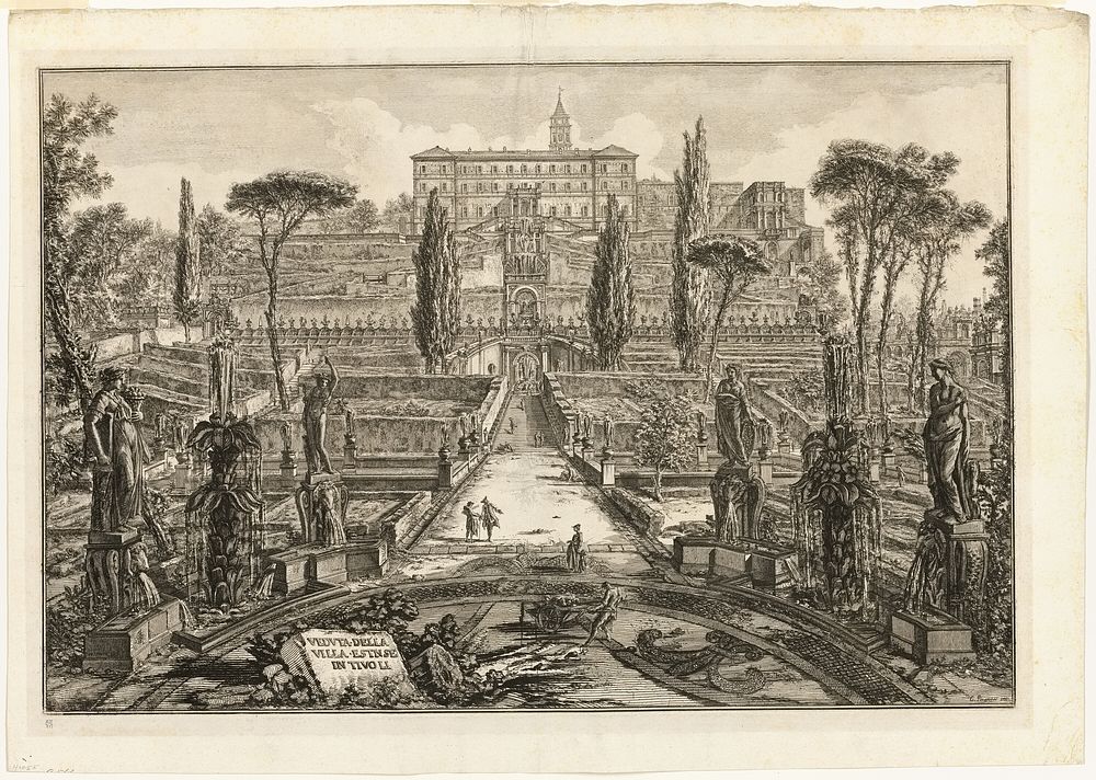 View of the Villa d'Este, Tivoli, from Views of Rome by Giovanni Battista Piranesi