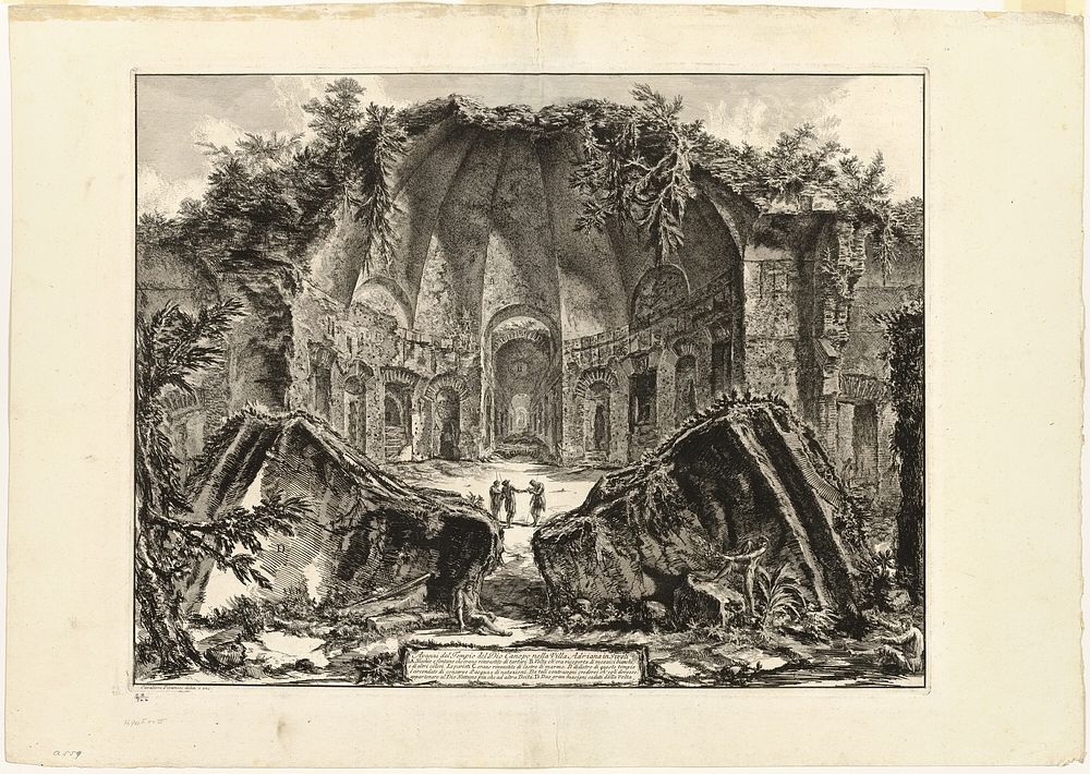 Remains of the temple of the god Canopus at Hadrian's Villa, Tivoli, from Views of Rome by Giovanni Battista Piranesi
