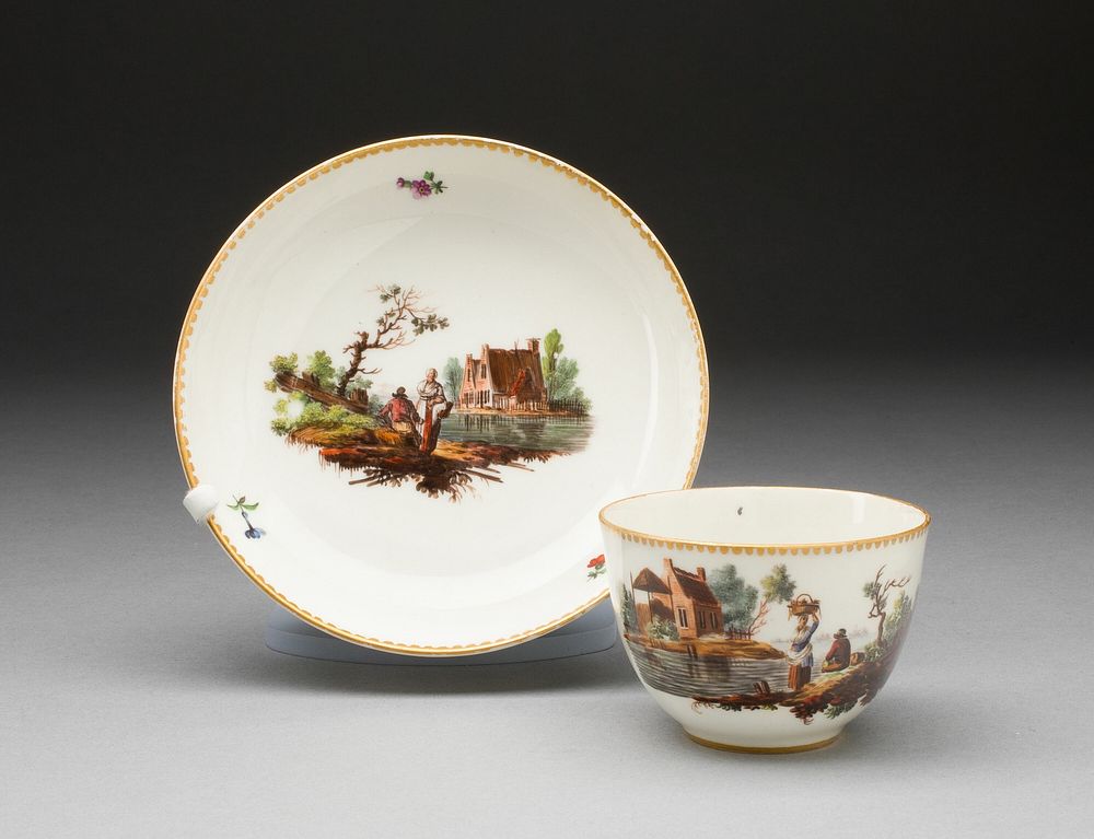 Cup and Saucer by Amstel Porcelain Factory